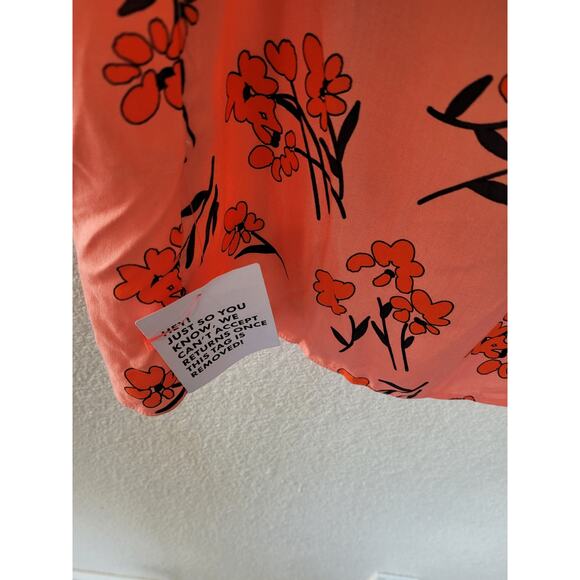 Topshop Women's Ruched Cherry‎ Blossom Side Slit Skirt in Pink size 8 #P3 - Picture 4 of 6